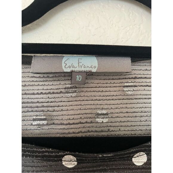 Eva Franco Polka Dot Silver and Black Ruffle Layered Blouse NEW NWT - Picture 5 of 6